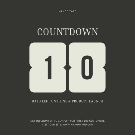 🌟🎉 10 DAYS LEFT! 🎉🌟 We're counting down the days to something amazing at Mango Yard! 🍃🥭 Get ready to experience the ultimate mango paradise. Whether you're a mango lover or just curious, you won't want to miss this! Stay tuned for exciting updates and surprises coming your way! 🙌✨ https://mangoyard.com/ #MangoYard #Countdown #10DaysLeft #mango #MangoLovers #ExcitingTimes #StayTuned #MangoParadise #ComingSoon #GetReady #FruitFun #MangoMania 🍃🥭🎉 10 Days Left, 10 Days To Go Countdown, Count Down Post Design, Countdown Poster, Countdown Design, Count Days, Email Newsletter Design, Day Countdown, 10 Days