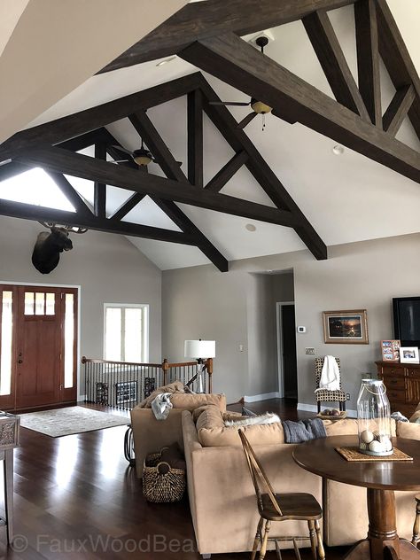 Wood Truss Designs | Dress Up Any Ceiling with Ease Ceilings Ideas, Beam Ceilings, Exposed Trusses, Exposed Beams Ceiling, Beams Living Room, Wood Truss, Wood Workshop, Hacienda Style Homes, Open Ceiling