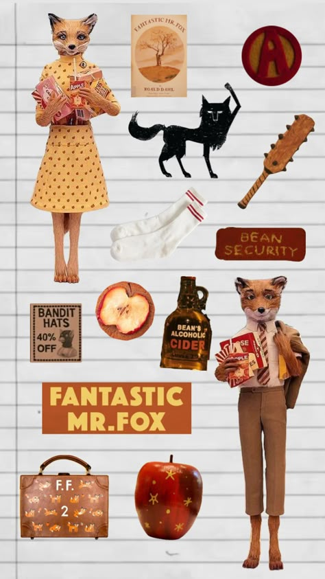 fantastic mr fox #fantasticmrfox #ash #kristofferson #boggisbunceandbean #orange #autumn #apple #stars #canislupus #bandithats #fall #tree #applecider #star #dream Mr Fox Wallpaper, Fox Party, Fantastic Fox, Fox Poster, Mister Fantastic, Wes Anderson Movies, Orange Autumn, Fantastic Mr Fox, Fall Tree