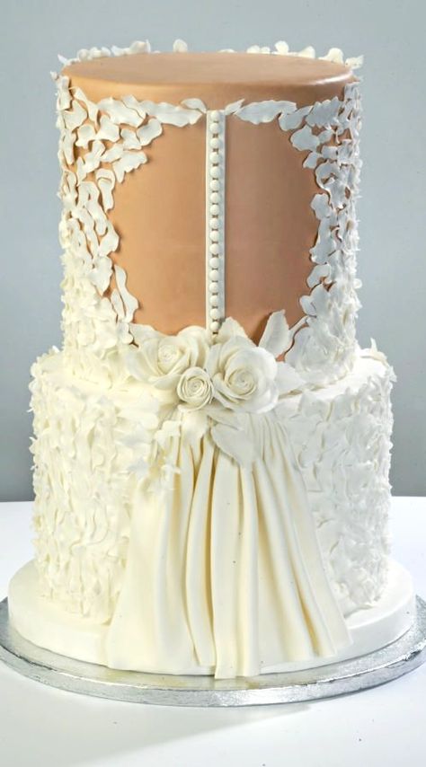 Wedding Dress Red Velvet Cake, coconut buttercream frosting.  Enjoy RushWorld boards, WEDDING CAKES WE DO, UNPREDICTABLE WOMEN HAUTE COUTURE and MUCH more. Follow RUSHWORLD on Pinterest! New content daily, always something you'll love! Super Torte, Torte Cupcake, Wedding Dress Cake, Bridal Shower Cakes, Amazing Wedding Cakes, Dress Cake, Unique Cakes, Beautiful Wedding Cakes, Gorgeous Cakes