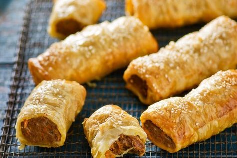 Best Sausage Roll Recipe, Mild Curry, Homemade Sausage Rolls, Sausage Rolls Recipe, Better Homes And Gardens Magazine, Best Sausage, Sausage Roll, Sausage Bake, Savory Pastry