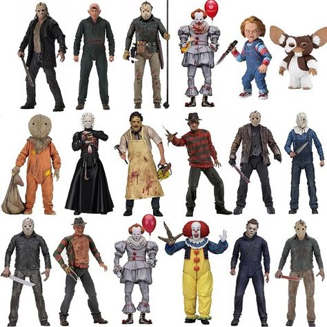 Freddy Krueger Jason Michael Myers, Freddy Krueger 1984, Jason Toys, Movie Friday, Pennywise Halloween, Horror Movie Funko Pop, Jason Voorhees Figure, Horror Movie Action Figures, Stephen King It