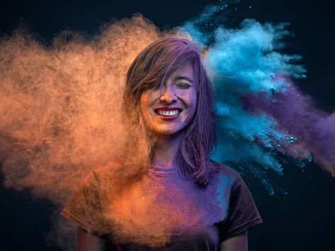 Ars Thanea Portraits on Behance Powder Paint Photography, Holi Shoot, Holi Photography, Powder Photography, Photo Bokeh, Holi Pictures, Holi Photo, Holi Colors, Festival Photography