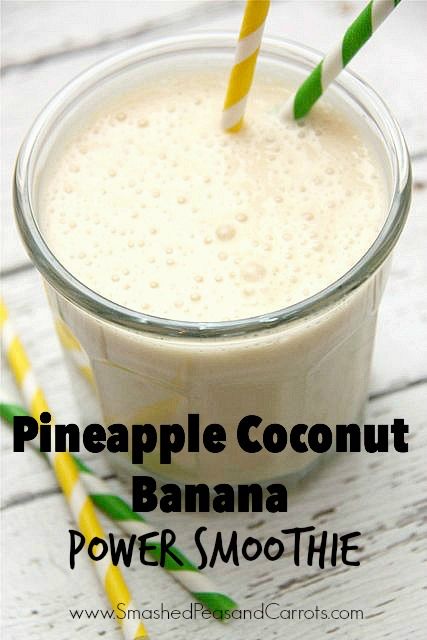 Looking for a great tasting, super filling, nutrient rich, and protein packed smoothie? Well, look no further, this Pineapple Coconut Banana Power Smoothie is all that plus so much more! This is one of our go-to smoothies on busy mornings and perfect for filling bellies during that after-school-before-dinner crunch when you need to run the […] Protein Packed Smoothies, Smoothie Protein, Smashed Peas, Resep Smoothie, Keto Smoothie Recipes, Power Smoothie, Healthy Probiotics, Smoothie Drink Recipes, Coconut Smoothie