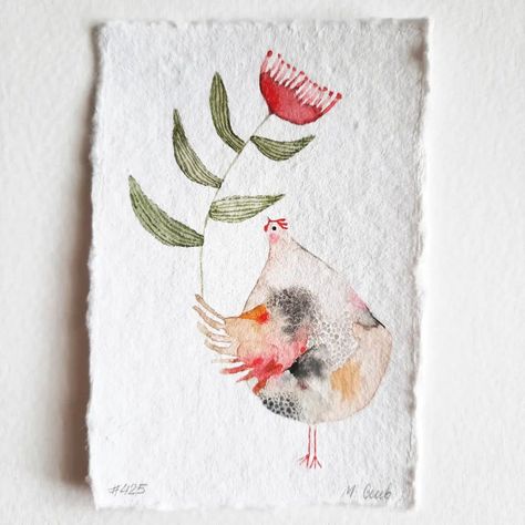 New chickens in my Etsy shop 💕 . . . . . . . #originalart #watercolorartist #illustrations #watercolor #cuteillustration… | Instagram Watercolour Chicken, Chicken Watercolor Painting, Whimsical Chicken Art, Watercolor Chickens, Chicken Watercolor, Watercolor Chicken, Diy Watercolor Cards, Easter Watercolor, Watercolor Farm