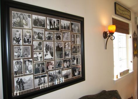 Large Wall Collage, Photo Collage Ideas Framed, Photo Collage Frame Ideas, Cork Board Photo Display, Family Photo Collage Ideas, Collage Frame Ideas, Large Collage Picture Frames, Diy Collage Picture Frames, Family Collage Frame