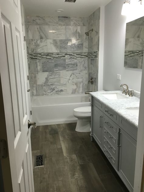 Bathroom Remodel! Raised Ranch Bathroom, Ranch Bathroom Remodel, Ranch Bathroom, Small Full Bathroom, Raised Ranch, Full Bathroom Remodel, Budget Bathroom Remodel, Bathroom Remodel Ideas, Hall Bathroom