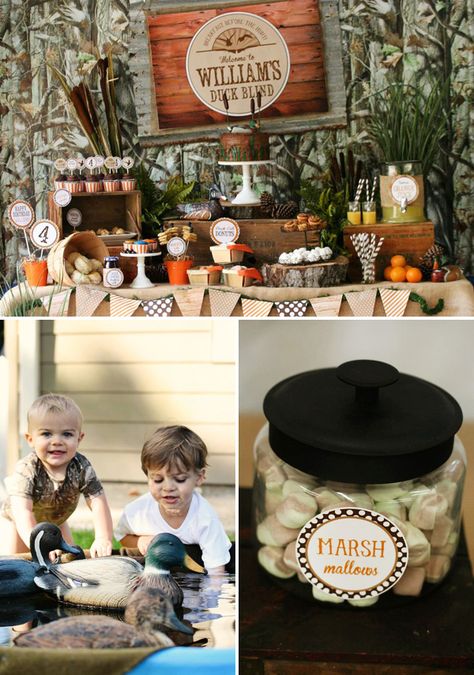 Rustic Duck Hunting Birthday Party // Hostess with the Mostess® Duck Hunting Birthday Party, Duck Hunting Party, Duck Hunting Birthday, Duck Dynasty Party, Camo Birthday Party, One Lucky Duck, Hunting Birthday Party, Duck Feed, Camo Birthday