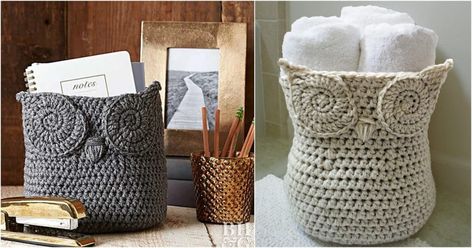 owl basket Crochet Owl Basket, Owl Basket, Spring Basket, Crocodile Stitch, Crochet Owl, Crochet Tips, Your Crochet, Doily Patterns, Crochet Basket