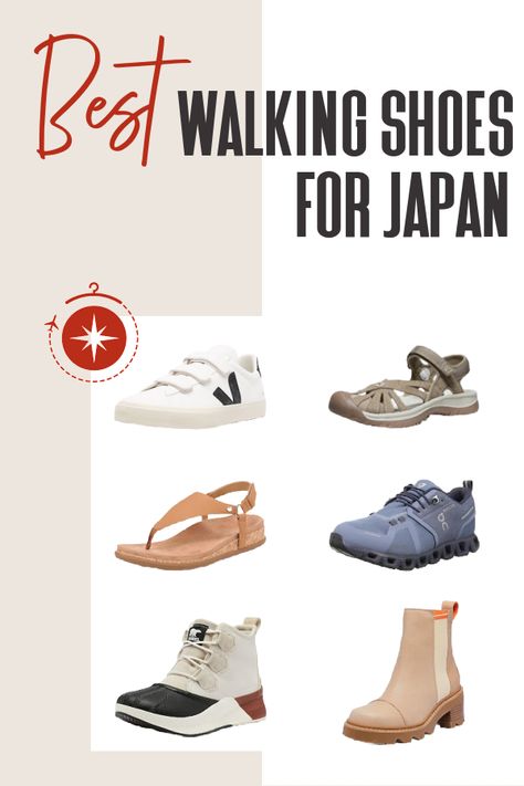 best-shoes-for-japan-trip Asia Packing List, Japan Shoes, Best Shoes For Travel, Travel Shoes Women, Winter In Japan, Travel Flats, Japan Winter, Packing Lists, Waterproof Sneakers