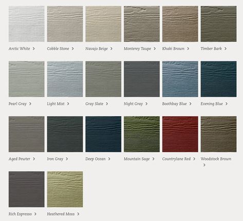 Hardie Board and Fiber Cement Siding Guide| StateLine Exteriors Hardie Plank Colors, Hardie Board Siding Colors, Hardie Board Colors, Hardie Plank Siding, James Hardie Siding Colors, Lp Smart Siding, Hardie Board Siding, Vinyl Siding Colors, Hardy Plank Siding