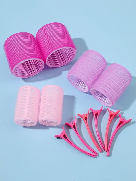 Hair Curlers Heatless, Shein Hair Clips, Rollers In Hair, Large Hair Rollers, Hair Roller Clips, Plastic Hair Rollers, Big Hair Rollers, Hair Curling Tools, Rollers Hair