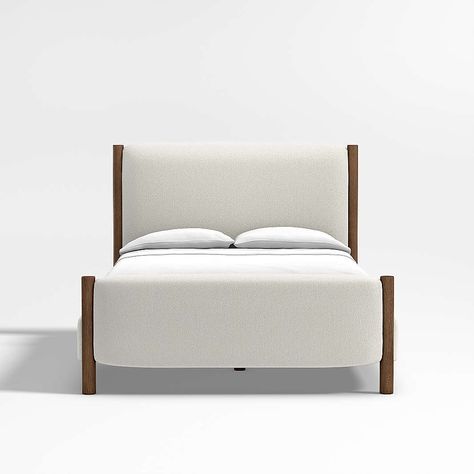 Beds & Headboards: Bed Frames & Bed Headboards | Crate & Barrel Ivory Upholstered Bed, Wood Canopy Bed, Bed Crate, Tall Bed, Canopy Bed Frame, Contemporary Bedroom Furniture, Modern Bedroom Furniture, Stylish Beds, Headboard Storage