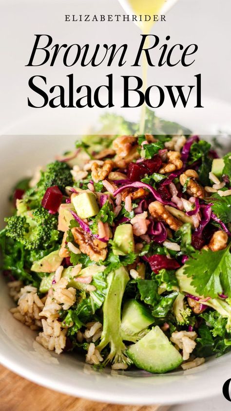 Brown Rice Salad Bowl Best Rice Salad Recipe, Vegan Salad Bowl, Brown Rice Recipes Healthy, Rice Salad Bowl, Healthy Brown Rice, Rice Bowls Healthy, Salad Bowl Recipes, Rice Salad Recipes, Brown Rice Salad