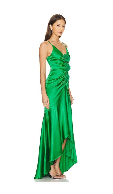 Find LOVERS AND FRIENDS Liz Gown on Editorialist. Lovers and Friends Liz Gown in Green. - size M (also in S, XS, XXS) Lovers and Friends Liz Gown in Green. - size M (also in S, XS, XXS) Self: 97% viscose 3% elastane Lining: 97% polyester 3% elastane. Made in China. Dry clean only. Partially lined. Hidden side zipper closure. Adjustable shoulder straps. Charmeuse fabric with florette accents. LOVF-WD4108. ACD3163 U24. Constantly inspired by the laid back Los Angeles lifestyle in which the brand was founded, Lovers and Friends exudes ease and wearability, creating an effortlessly chic look that is California cool. Charmeuse Fabric, Los Angeles Lifestyle, Knitted Swimsuit, Friends Dresses, Green Gown, California Cool, Green Maxi, Leather Lingerie, Silk Gown