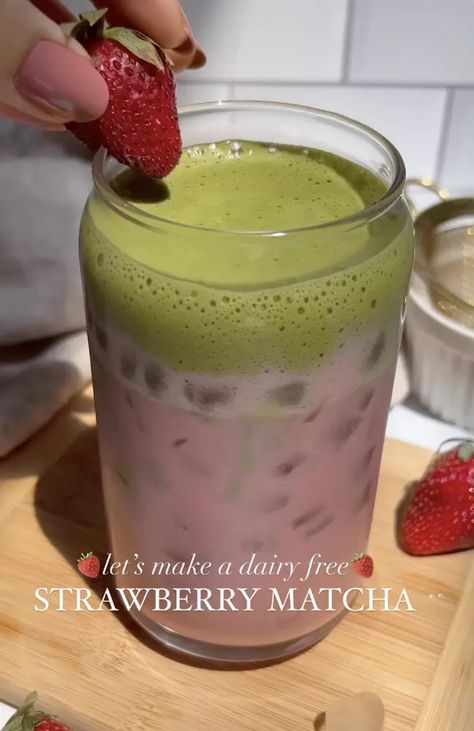 Strawberry Matcha Recipe | The Feedfeed Strawberry Matcha Latte, Matcha Drink Recipes, Dairy Free Whipped Cream, Homemade Twix Bars, Bamboo Whisk, Strawberry Matcha, Twix Bar, Matcha Drink, Matcha Recipe