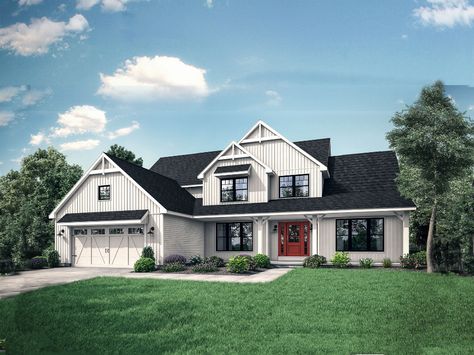 Covington Floor Plan: Two-Story Master Down Home - Wayne Homes Ranch To Two Story Remodel, Split Level Home Designs, 2 Story Addition, Remodel Garage, Wayne Homes, 1 Story House, Farmhouse House Plans, Interactive Floor, House Under Construction