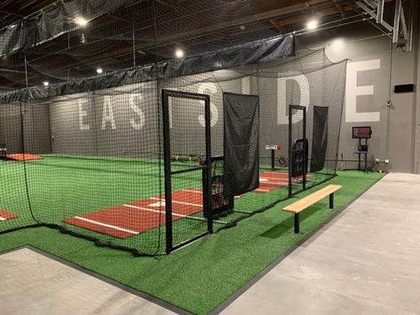 Batting Cage Facility, Baseball Training Facility, Baseball Cages Indoor, Indoor Batting Cage Facility, Baseball Facility Design, Batting Cage Business, Batting Cages Indoor, Baseball Facility Indoor, Indoor Softball Facility