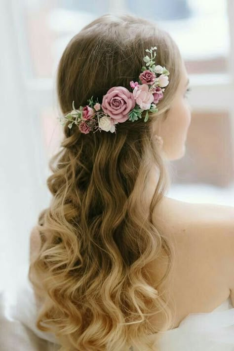 Dusty Rose Hair, Mauve Hair, Wedding Flower Hair Pieces, Wedding Note, Flower Hair Piece, Flower Headpiece Wedding, Hair Clip Flower, Pink Flower Hair, Hair Piece Wedding