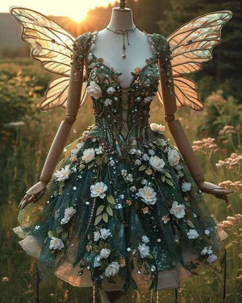 Fairy Gown, Fairy Cosplay, Pixie Dress, Fairy Outfit, Fairy Clothes, Royal Dresses, Fantasy Dresses, Fantasy Gowns, Fairy Fashion