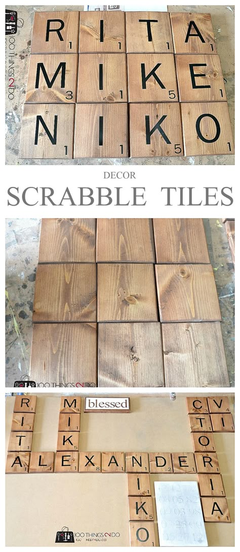 How to Make Scrabble Tiles Diy Home Decor For Apartments, Scrabble Wall, Scrabble Tiles, Wood Plans, Teds Woodworking, Easy Home Decor, Décor Diy, Easy Woodworking Projects, Woodworking Projects Diy