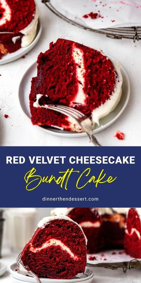 Bundt Cake With Cream Cheese Filling, Red Velvet Cheesecake Bundt, New Years Bundt Cake Recipes, Moist Red Velvet Bundt Cake, Cheesecake Bundt Cake Recipes, Red Velvet Cheesecake Bundt Cake, Red Velvet Bundt Cake With Cream Cheese, Moist Red Velvet Cake Recipe, Cheesecake Bundt Cake