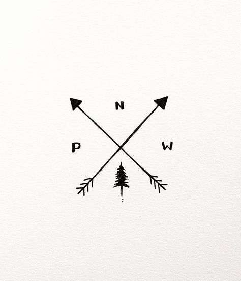 Too much love for the Pacific Northwest ✌🏻️ Tree Tattoo Behind Ear, Washington State Tattoos, Wanderer Tattoo, Washington Tattoo, Evergreen Tree Tattoo, Oregon Tattoo, Pnw Tattoo, State Tattoos, Tattoo Behind Ear