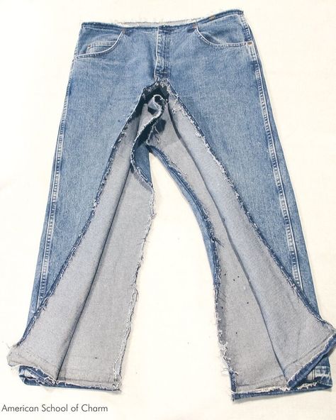 Jeans Into Skirt, Diy Halter Top, Big Jeans, Tie Dye Bandanas, Vintage Denim Skirt, Youngest Daughter, American School, Thrift Flip, Denim Maxi