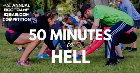 50 Minutes to Hell (Competition Entry) | Bootcamp Ideas Bootcamp Ideas, Body Weight Hiit Workout, Spartacus Workout, Short Couples, Workout Time, Hiit Session, Workout Calendar, Boot Camp Workout, Fitness Competition