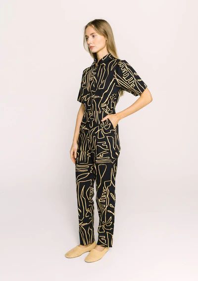 Quirky Fashion, Vintage Silhouette, Cotton Jumpsuit, Fashionista Clothes, Rye, Original Prints, Classy Outfits, Work Outfit, Puff Sleeve