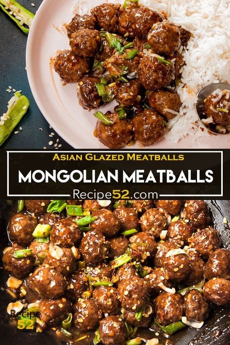 Asian Meatballs Beef, Asian Glazed Meatballs, Mongolian Meatballs, Meatballs Asian, Juicy Meatballs, Asian Meatballs, Glazed Meatballs, Meatball Recipes Easy, Meatballs Recipe