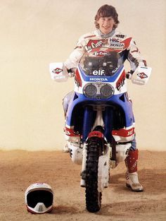 Gilles Lalay Adventure Bike Motorcycles, Enduro Vintage, Vintage Enduro, Desert Racing, Paris Dakar Rally, Honda 750, Honda Africa Twin, Cool Dirt Bikes, Vintage Skateboards