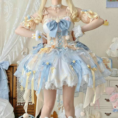 Lol Ita Dress, Magical Girl Aesthetic Outfit, Magical Girls Outfit, Magic Girl Outfit, Space Outfit Aesthetic, Lotia Dresses, Magical Girl Outfit Ideas, Vintage Princess Party, Magical Girl Outfit