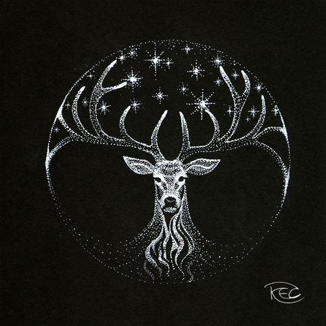 Stag Tattoo, The Otherworld, Deer Drawing, Deer Tattoo, Deer Art, Tattoo Meaning, Celtic Art, White Stag, White Tattoo