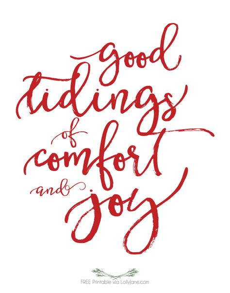 FREE "Good Tidings of Comfort and Joy" printable, perfect to frame or turn into a greeting card for the holidays! Merry Christmas! Nightmare Before Christmas Font, Christmas Fonts Alphabet, Christmas Vignette, Merry Christmas Font, Christmas Fonts Free, Evergreen Christmas, Holiday Fonts, Christmas Vignettes, Joy Art