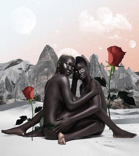 Black Adam And Eve, Adam And Eve Art, Eve Art, Afrofuturism Art, Collage Work, Black Adam, Adam And Eve, Album Cover Art, Work Ideas