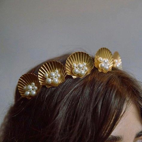 Seashell Headband, Seashell Crown, Shell Crowns, Art Coquillage, Boho Chique, Mermaid Crown, Embellished Headbands, Headband Wedding, Gold Headband