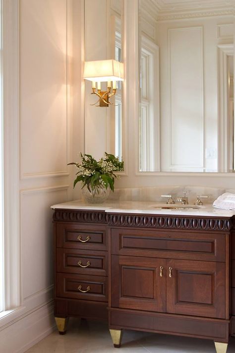 Traditional Powder Room, Powder Room Design, Powder Rooms, Bath Room, Traditional Bathroom, Bathroom Remodel Master, Bath Remodel, Beautiful Bathrooms, Residential Design