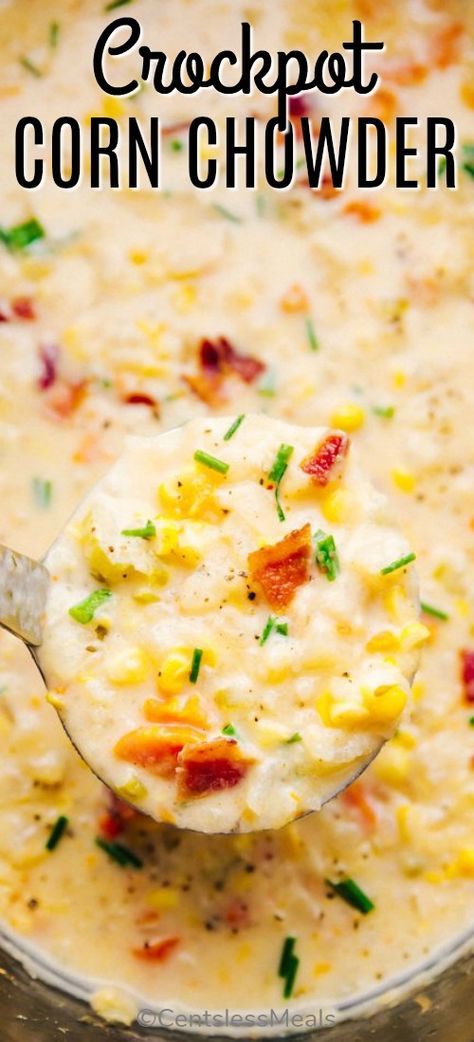 Corn Crockpot, Chowder Recipes Crockpot, Corn Chowder Crockpot, Crockpot Corn, Potatoes And Vegetables, Soup Crockpot, Corn Chowder Recipe, Crockpot Soup, Chowder Soup