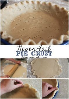 Never Fail Pie Crust Recipe, Never Fail Pie Crust, Crisco Pie Crust, No Fail Pie Crust, Best Pie Crust Recipe, Perfect Pie Crust Recipe, Making Pie Crust, Pie Crust Uses, Flaky Pie Crust Recipe