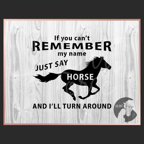 If you can't remember my name, just say horse svg, equestrian humour svg, horse t shirt design svg Horse Vinyl Shirt Ideas, Funny Horse Quotes, Horse Sayings, Equestrian Memes, Rodeo Quotes, Equine Quotes, T Shirt Design Svg, Horse Quotes Funny, Horse T Shirt