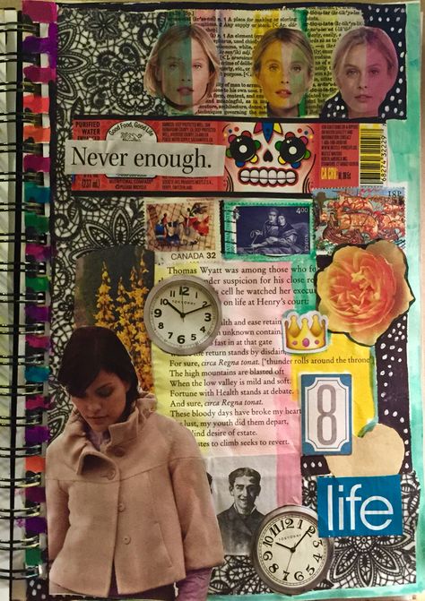 Gluebook journal Gluebook Ideas, Glue Journal, Magazine Glue Book, Reading Journal Collage, Collage Prompts Journal Ideas, Daily Collage Journal, Drawing Journal, Color Collage, Magazine Collage