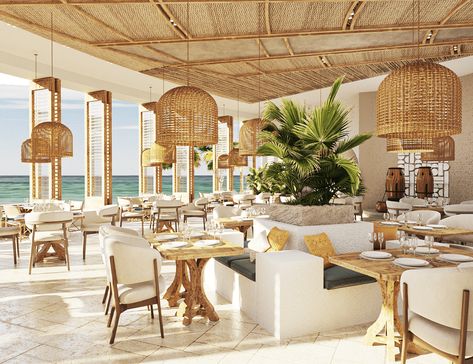 BEACH RESTAURANT (6) | Images :: Behance Beach Restaurant Decor Ideas, Modern Beach Restaurant Design, Seaside Restaurant Design, Beach Front Restaurant, Beach Club Interior, Beach Restaurant Design Outdoor Seating, Resort Restaurant Design, Beach Bar Design Ideas, Beach Restaurant Design