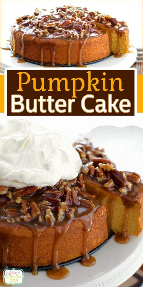 Pumpkin Spice Butter Cake Pralines Pecans, Praline Sauce, Desserts Thanksgiving, Cake Pumpkin, Pecan Praline, Spiced Butter, Seasonal Desserts, Pumpkin Desserts, Butter Cake Recipe