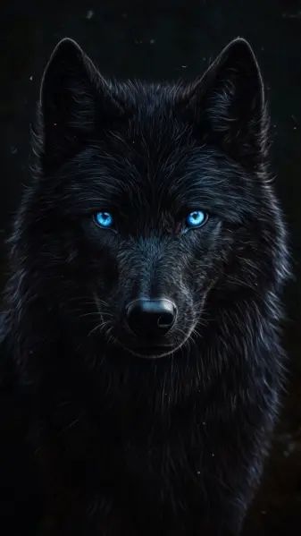 Black wolf  with blue eyes wallpaper by Animal kingdom by saji - Download on ZEDGE™ | d981 Black Wolves With Blue Eyes, Black Wolf Blue Eyes, White Wolf With Blue Eyes, Black Wolf Wallpaper, Wolf Blue Eyes, Blue Eyes Wallpaper, Wolves Wallpaper, Cute Owl Drawing, Painting Feathers