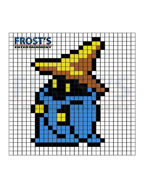 Final Fantasy: Perler Bead Black Mage Pattern Final Fantasy Perler Bead Patterns, Final Fantasy Cross Stitch Pattern, Final Fantasy Perler Beads, Final Fantasy Cross Stitch, Final Fantasy Pixel Art, Final Fantasy Black Mage, Pixel Blanket, Black Mage, Fantasy Cross Stitch