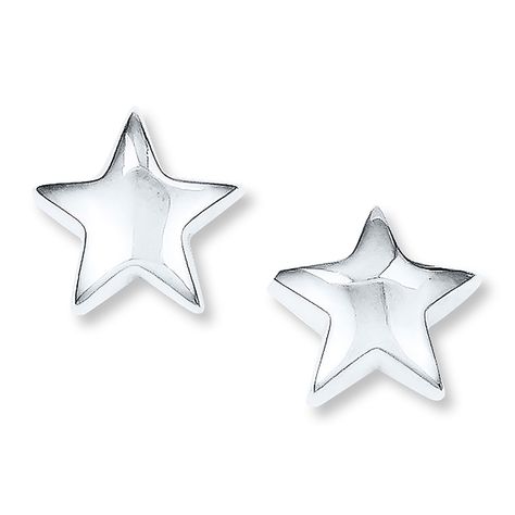 Star Earrings Sterling Silver Hearts And Stars, Kay Jewelers, White Earrings, Fashion Jewelry Earrings, Accessories Jewelry Earrings, Silver Stars, Star Earrings, Earrings Sterling Silver, Earring Backs