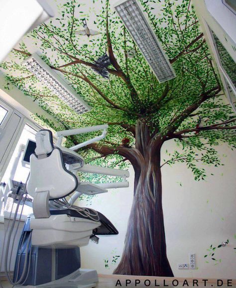 Dental decor Tree Mural, Bedroom Murals, Wall Painting Decor, Wall Paint Designs, Home Diy Decor, Home Diy Projects, Mural Painting, Room Wallpaper, Tree Wall