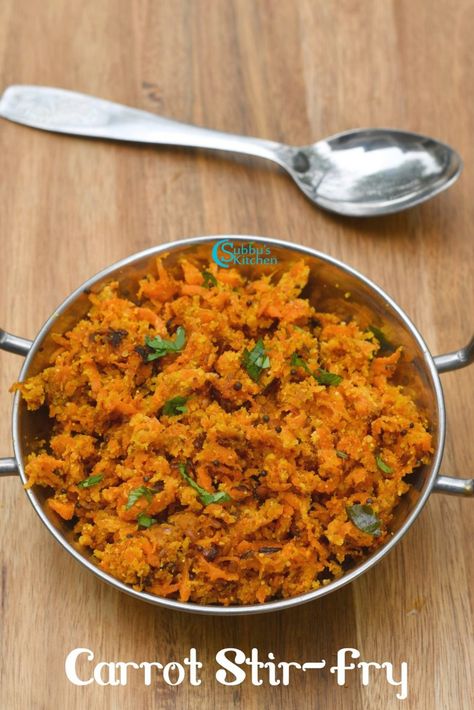 Carrot Poriyal, Curry Carrots, Carrot Curry, Curry Recipes Indian, Rice Varieties, Recipes Indian, Red Chili, Curry Leaves, Curries