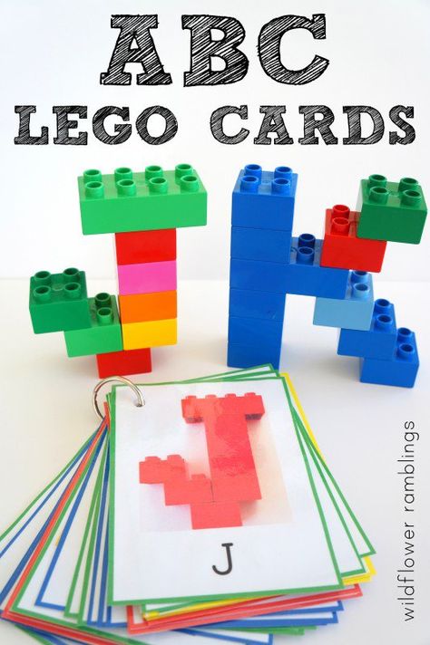 Alphabet Lego Cards: Uppercase {free printable!} - Wildflower Ramblings Lego Cards, Prewriting Activities, Perceptual Activities, Lego Activities, Abc Activities, Writing Board, Alphabet A, Preschool Literacy, Preschool Letters